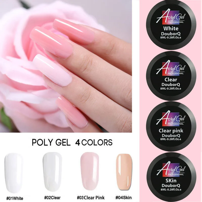 UV Gel Poly Gel Nails Polygels Nails Builder Poligel Nails Kit Extension Acrylic Nail Art Crystal UV Resin Builder
