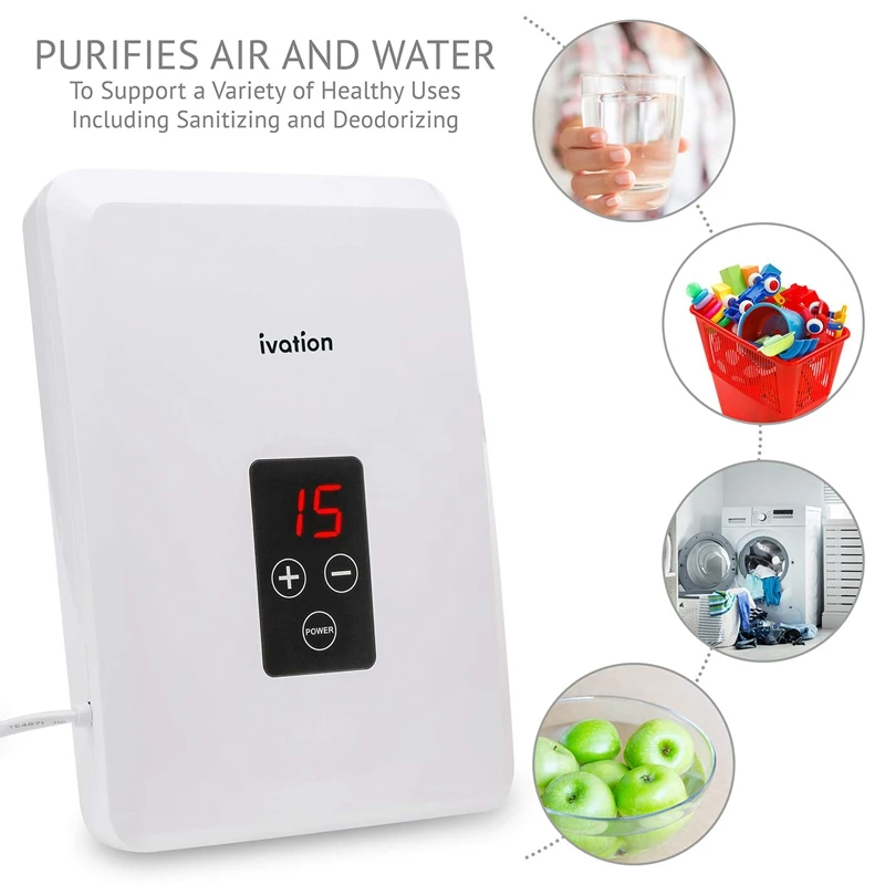 Portable Ozone Generator 400Mg/H – Multipurpose Air Sterilizing& Freshening System With 2 Silicone Tubes, 2 Diffuser Stones