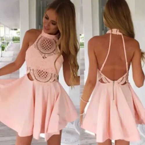 

2019 Sexy Women Summer Sleeveless Casual Evening Party Club Wear Short Mini Dress S-XL