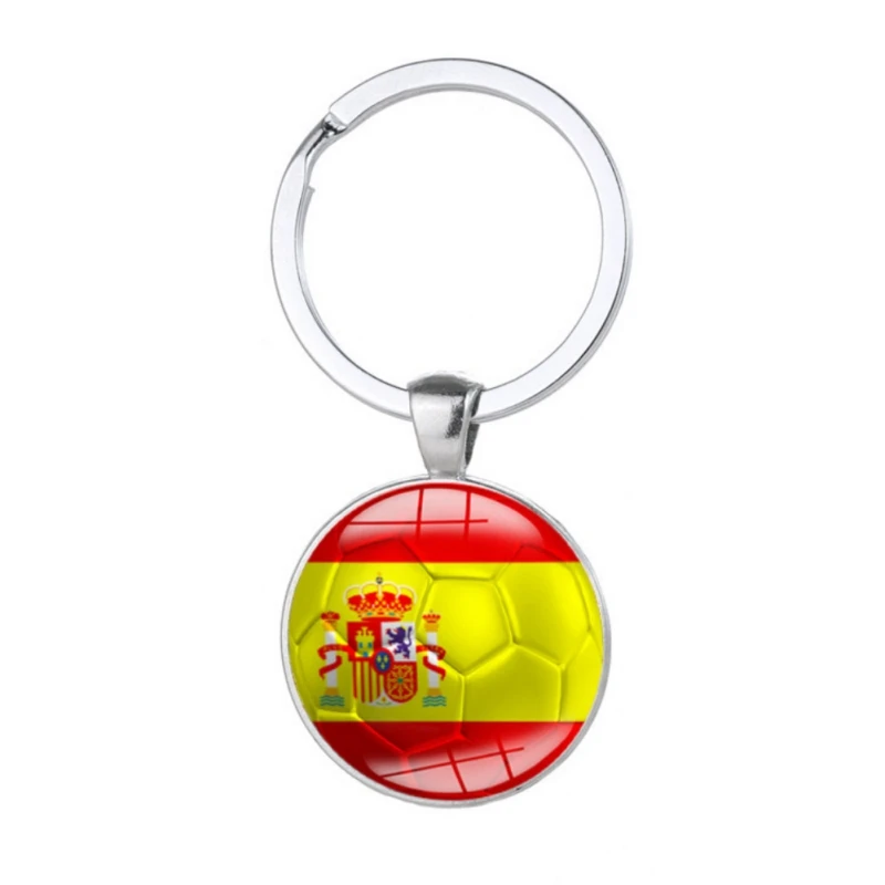 

2018 World Cup in Russia New Selling Flag Printed Keychain Football Team Pattern Key Rings Holder Soccer Fans Souvenir