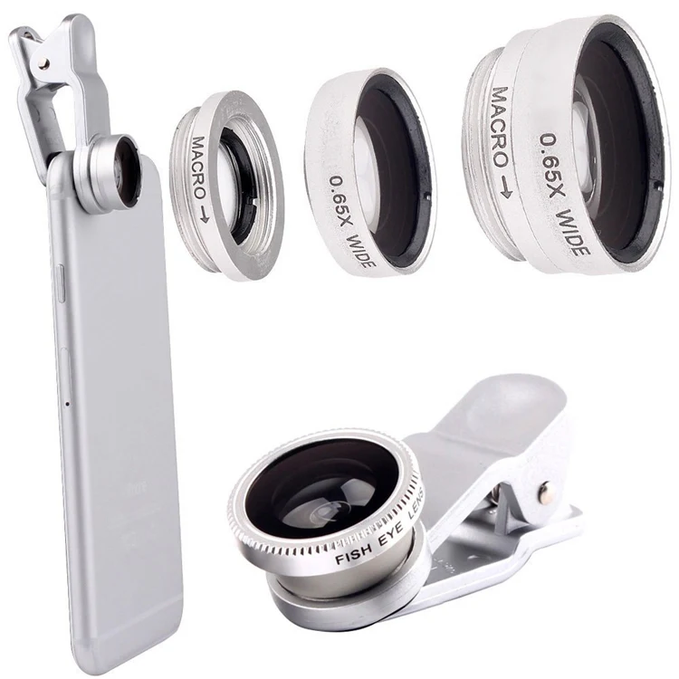 Fish eye Lens 3in 1 Clip on Cell Phone Camera 180 Degree