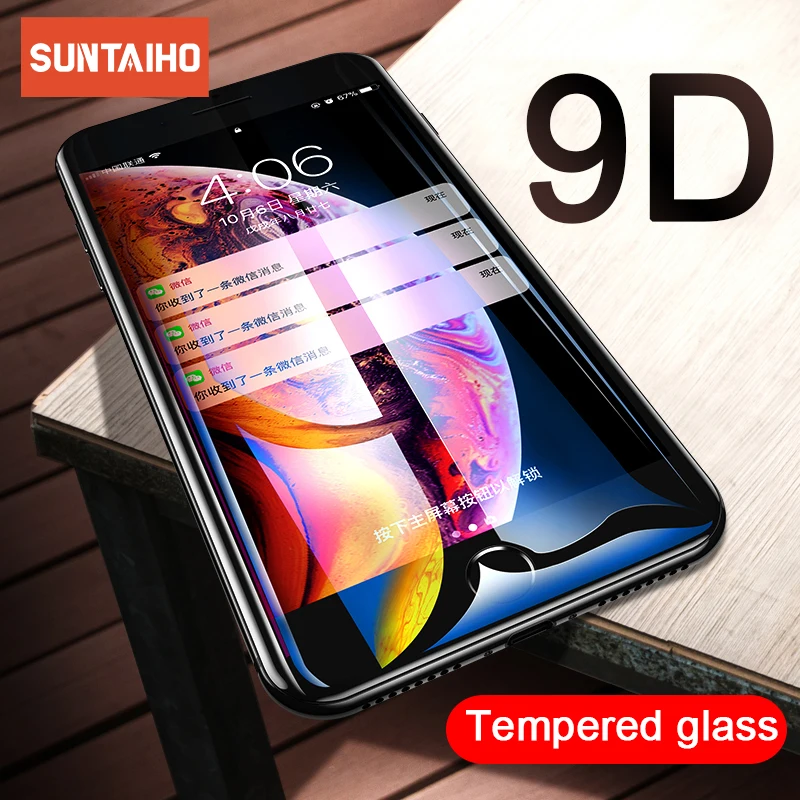 

Suntaiho 9D Protective Glass for iPhone 11 Pro MAX XS MAX XR glass Screen protector for iPhone X 7 6s 6 8 plus Tempered glass