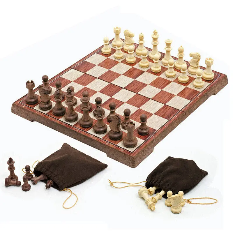 

High-grade chess Wooden WPC Chess Folded Board International magnetic Chess Set Exquisite Chess Puzzle Games Board Game