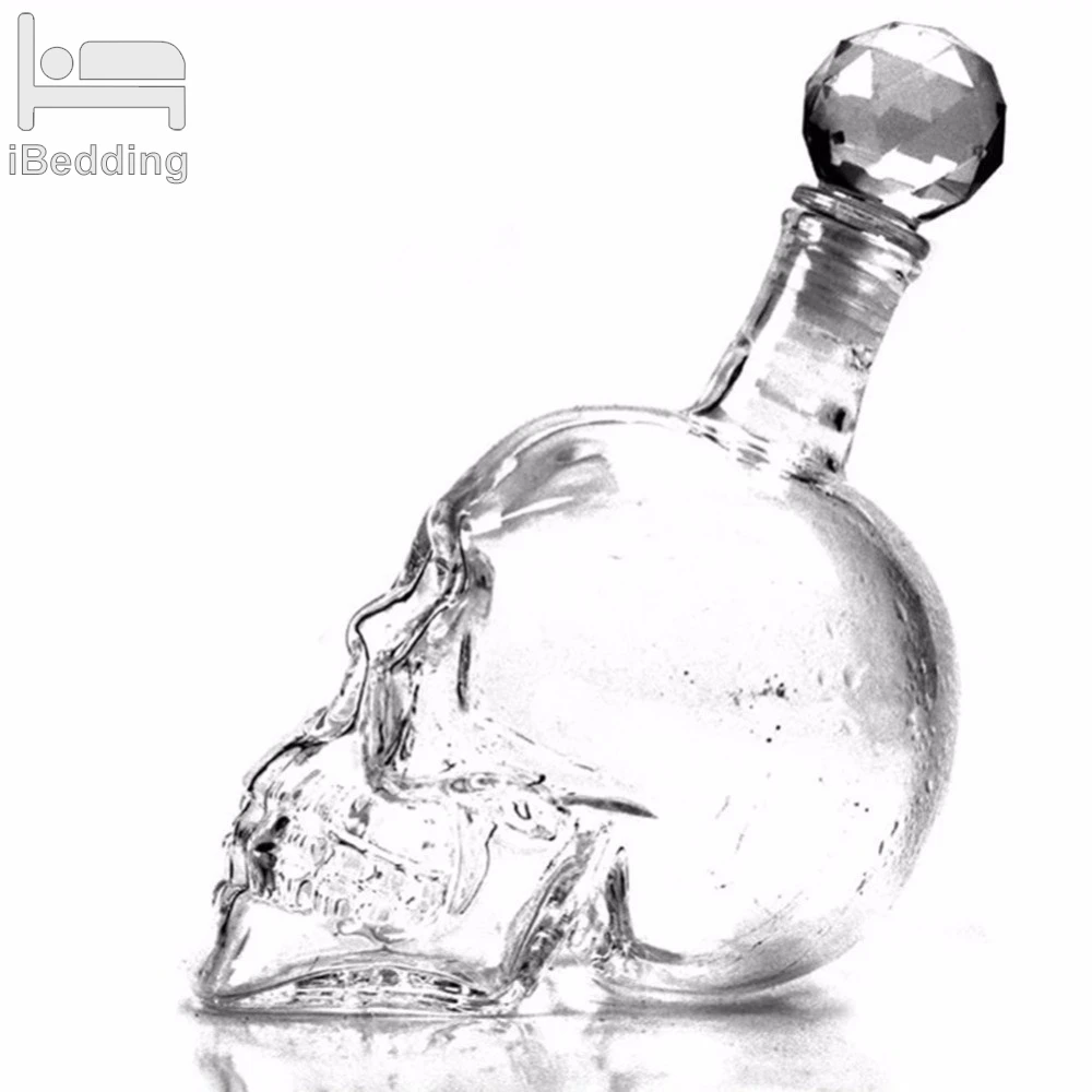 

Crystal Drop Shipping Vodka Bottle Skull Bottles Creative Gothic Wine Vodka Decanter 125ML 350ML 550ML 1000ML 4 Sizes