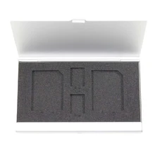 Алюминий Дело карты памяти(с одной стороны) для 2* sd card+ 2* TF карты(серебряный цвет