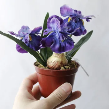 

Minir Artificial Bonsai Iris Silk Flowers Bonsai Plants Artificial Flowe for Wedding Home Party Decorative