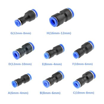 

5pcs Pneumatic Push In Air Quick Fittings Coupler Hose Tube Straight Connector