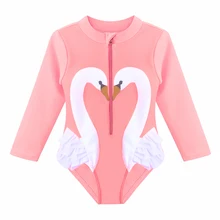 BAOHULU; милый детский купальный костюм для девочек с изображением персикового лебедя; детский слитный купальник для малышей; детский купальный костюм; солнцезащитный костюм