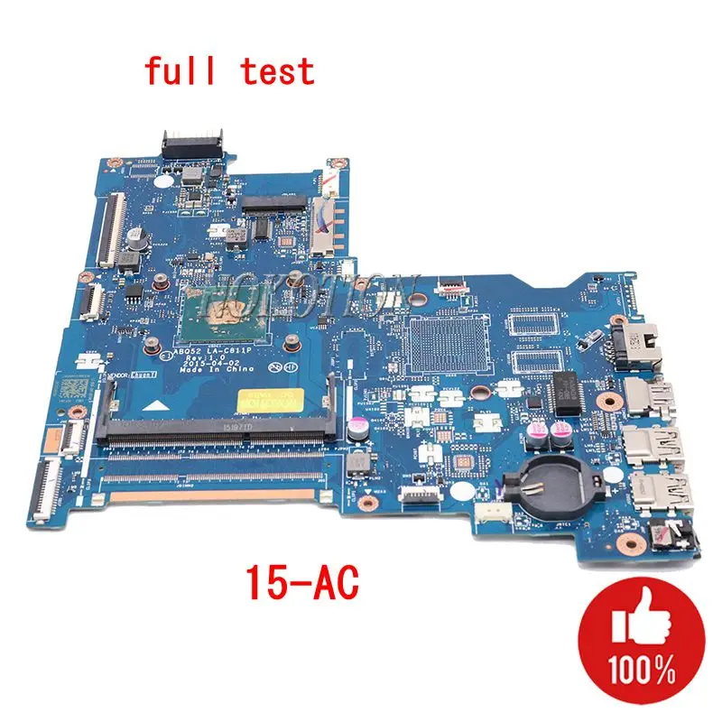 NOKOTION материнская плата для ноутбука HP Pavilion 15 AC 816812 501 001 ABQ52 LA C811P DDR3 с процессором