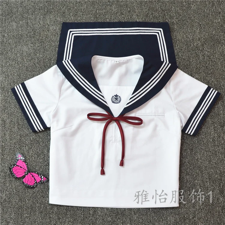 Женский летний японский JK комплект школьной формы: рубашка с короткими рукавами и матросским воротником+ плиссированная мини-юбка+ бант