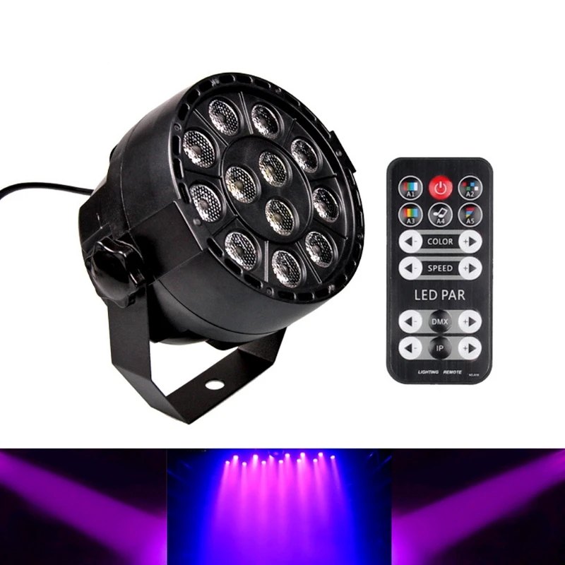 YAM 12 LEDs PAR Light Voice Activated Remote Control Lighting For Club