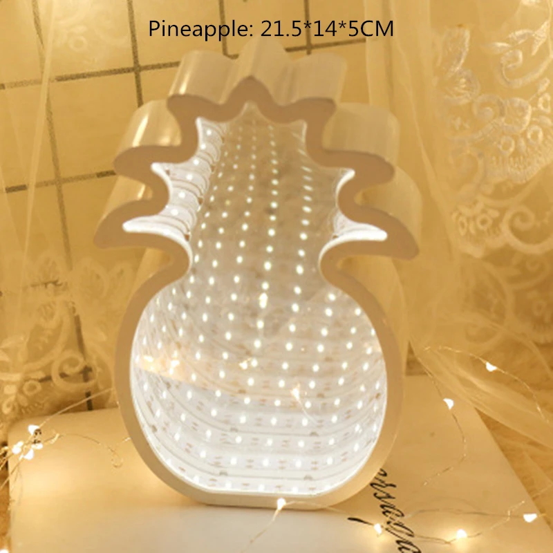 Модный Цветной СВЕТОДИОДНЫЙ светильник в виде туннельного стола, зеркальный светильник, можно повесить ананас, облако, рождественская елка, Сливовая лампа-цветение Ins, ночные светильники