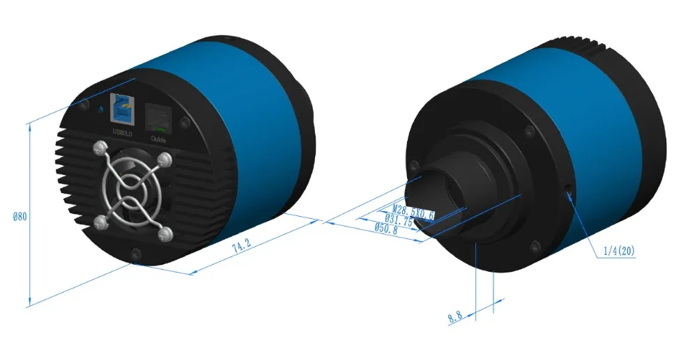 6.3MP IMX178 USB3.0 высокая fps 1000s экспозиция астрономический телескоп астрономическая камера с датчиком sony и направляющим портом ST4