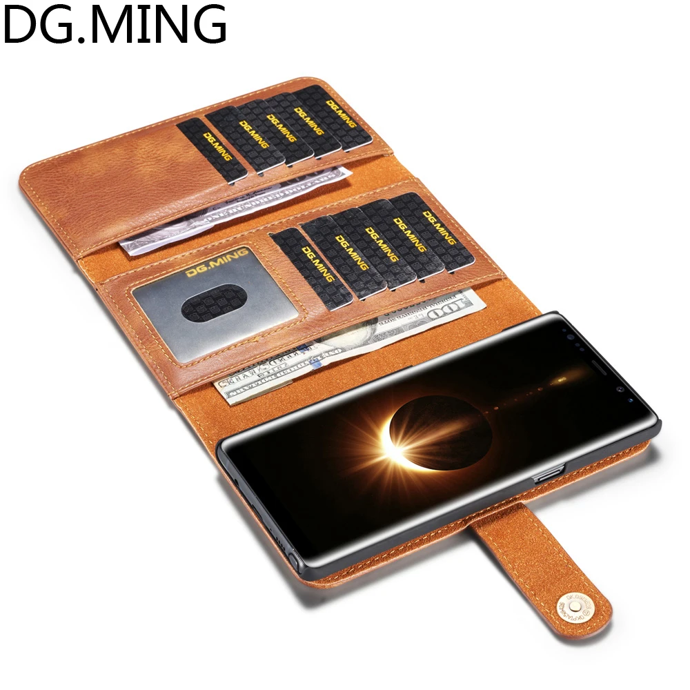 

DG.MING 10 Card Pocket Wallet Retro Phone Bags Cover for Samsung Galaxy Note 8 Note8 Case N950F N950U PU Leather Case Back Shell