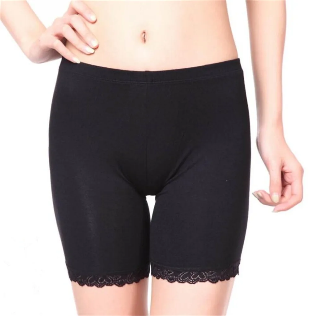 

Large size Spring and summer Thin section Modal Lace Safety pants Ms Three-point Anti-light Mid waist Breathable