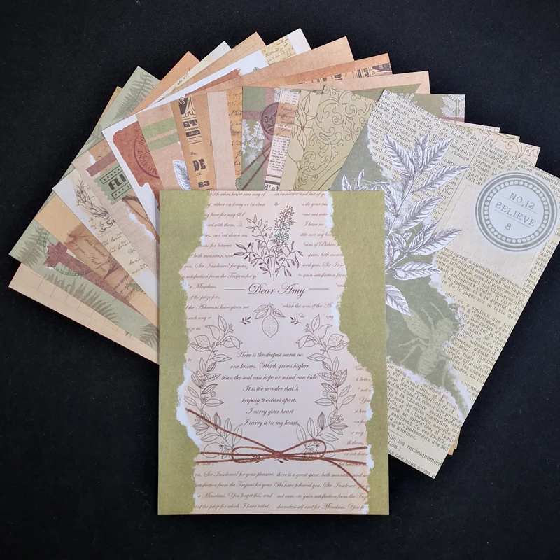 

ZFPARTY Vintage Design Background Paper Stickers for Scrapbooking DIY Projects/Photo Album/Card Making Crafts
