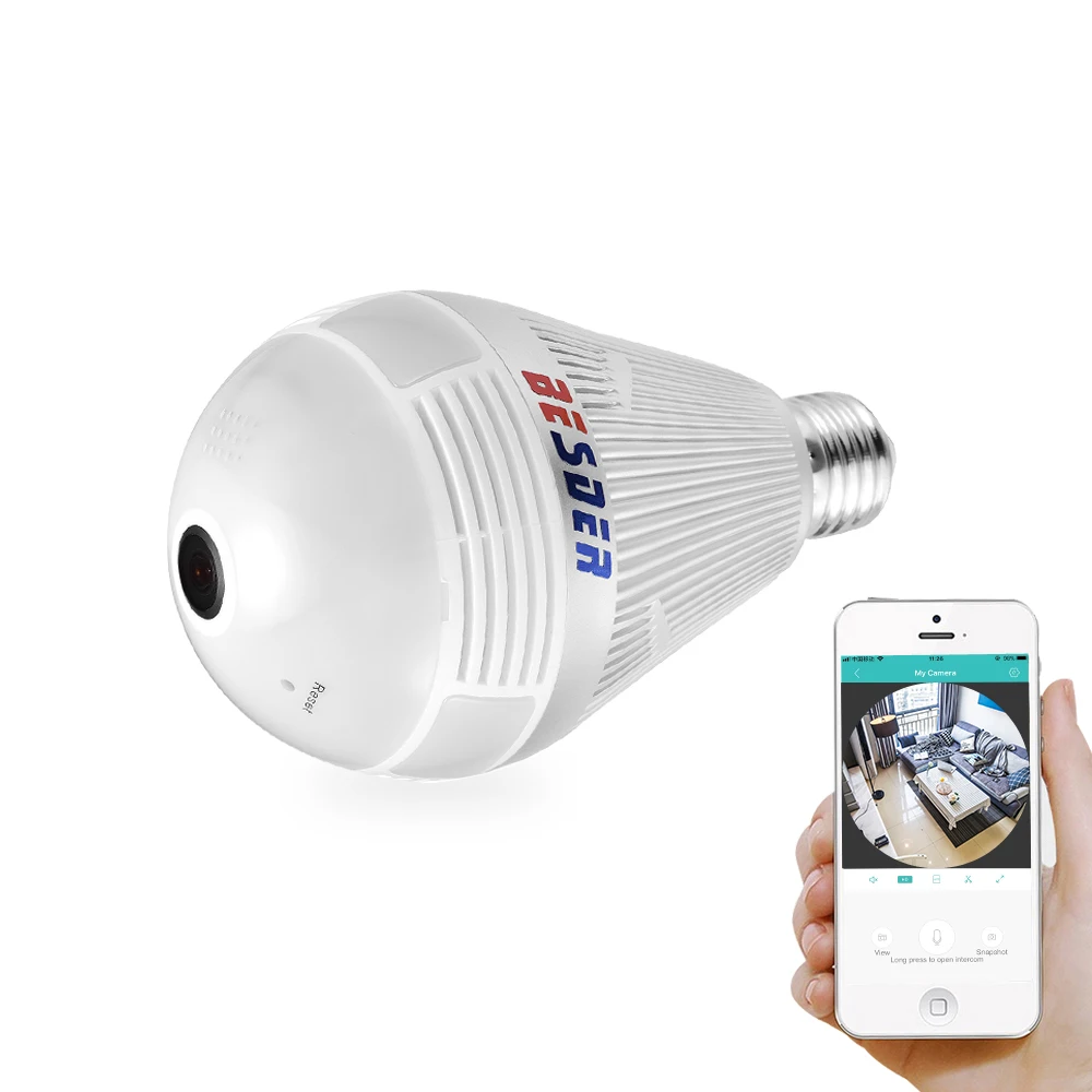 Besder лампа Беспроводной IP Камера Wi Fi 960 P панорамный FishEye Главная безопасности CCTV 360