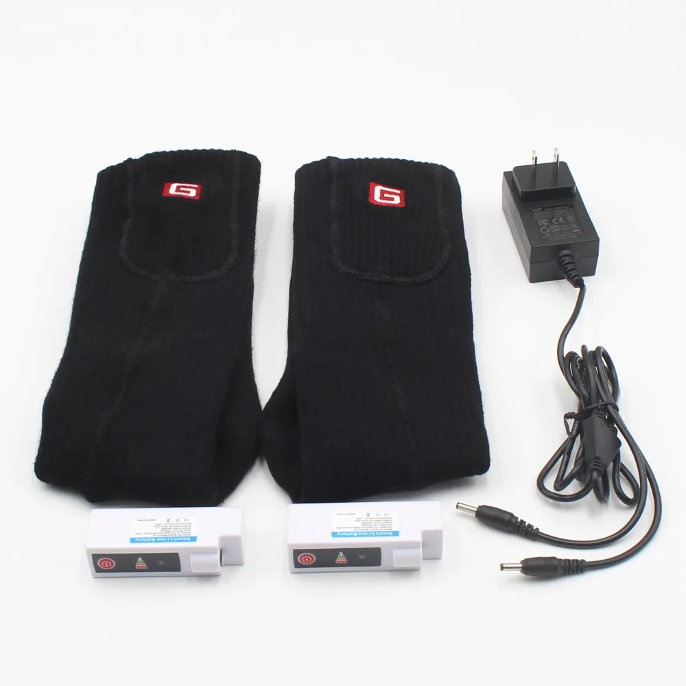 GV холодные зимние носки с электроподогревом подарок на год тепло колено 3,7 в батарея мощность ноги теплые носки для мужчин и женщин