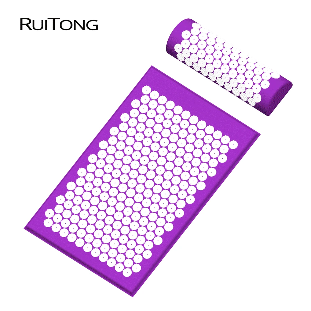 RuiTong 12 Colors Shakti Massage Acupuncture Pillow Effective Relief Back Neck Pain Yoga Acupuncture Massage Mat Dropshipping