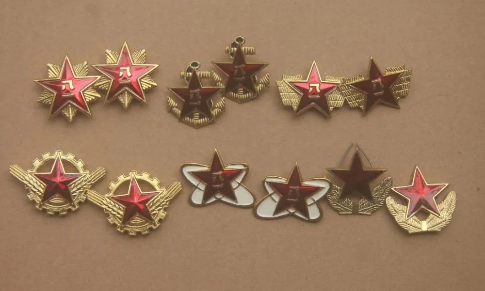 

6 Pairs Set Collar Badge Insignia Of PLA Army Navy Army Navy Air force civil service technique reserve forces medal order US