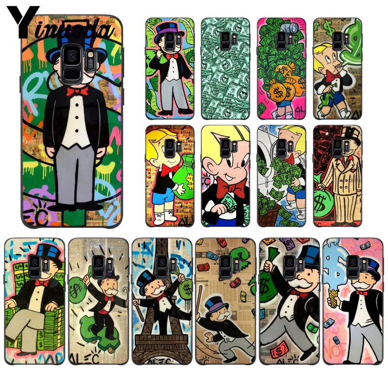 

Yinuoda Cartoon Dollar Monopoly Colorful Smart Cover Phone Case For GALAXY s5 s6 edge s7 edge s8 plus s9 plus