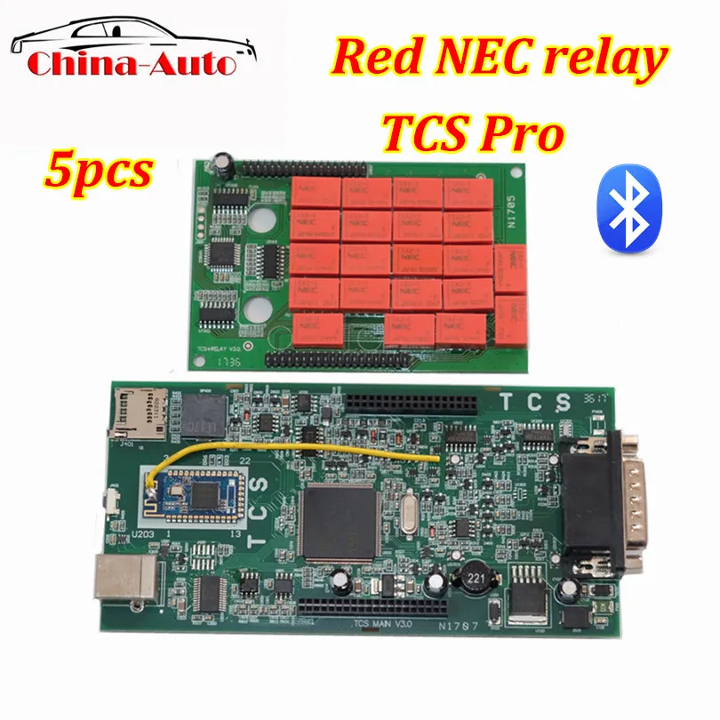 

5pcs DHL OBDIICAT-CDP New VCI tcs pro Red NEC relay with bluetooth V2016.00 with Keygen for cars trucks OBD2 diagnostic tool
