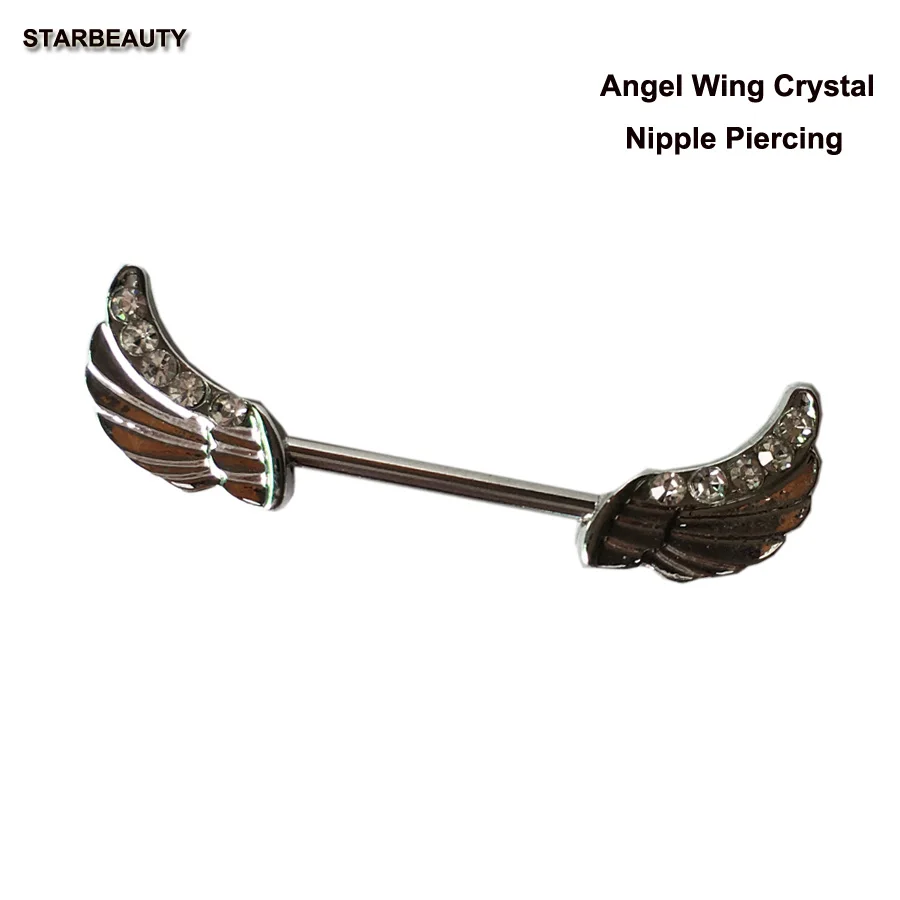 Romantic Angel Wing Nipple Piercing Mamilo, Sexy Women Feather Nipple