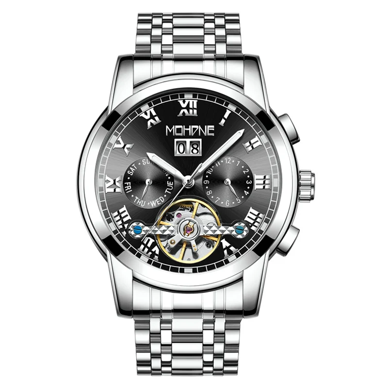 Fngeen Gold Automatic Mechanical Watch  Fashion Mens WatchesTop Brand luxury Business Watch Otomatik Saat Cube Man clock 25