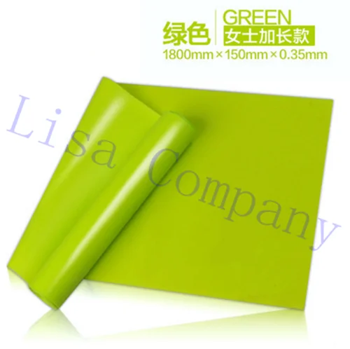 1800*150*0,35 мм превосходное качество для похудения Эластичный Мягкий безвкусный женский удлиненный Стиль Йога Эластичный Пояс - Цвет: Зеленый