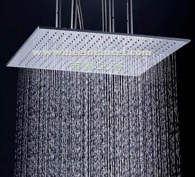 20 Large Shower Rose Square Retractable Copper Bathroom Rain 20 Large Shower Rose Square Retractable Copper Bathroom Rain Head Br Water Saving Showerhead