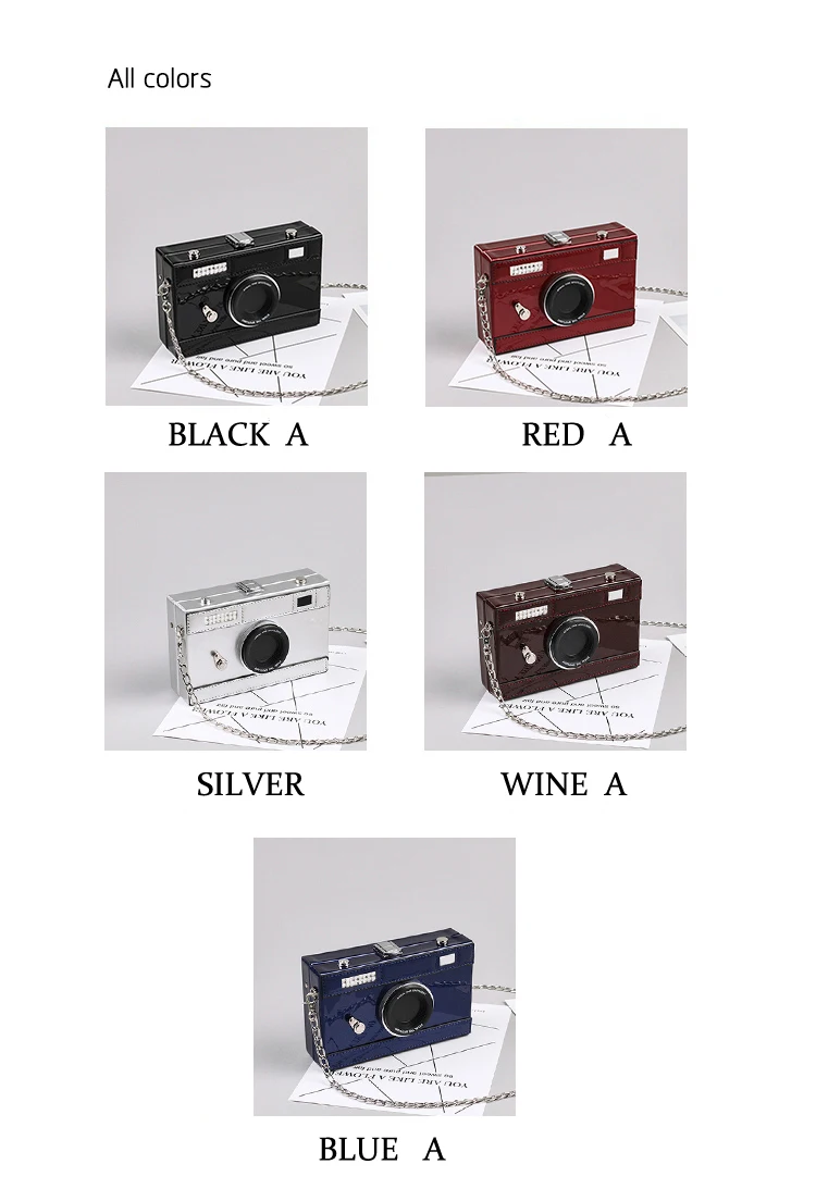 Ослепительно тенденция Камера дизайн Лакированная кожа Дамы Мини Вечерние клатч мини сумка для Для женщин кошельки Сумки клапаном Bolsa