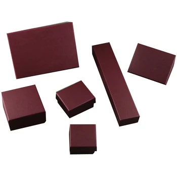 

High Quality Box For Jewelry Free shipping wholesale 40cs/lot Wine red Necklace Pendant Ring Earring Gift Packaging Boxes
