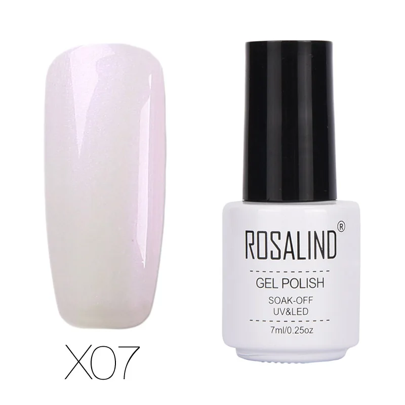 ROSALIND гель 1S белая бутылка X01-X12 7 мл перламутровый полуперманентный гель лак 12 цветов UV-LED стойкий гель лак для ногтей - Цвет: RCX07