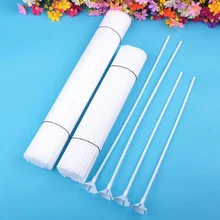 10Pcs/lot White Plastic Rods Balloon Sticks Holders with Cups for Wedding Birthday Decoration Festival Party Ballon Accessories