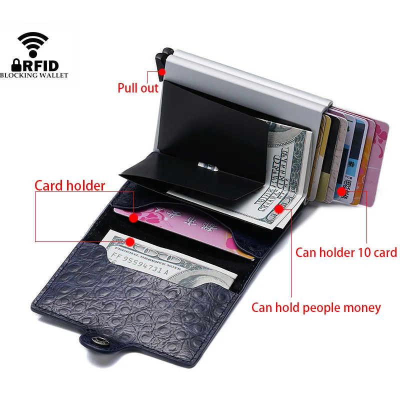 Высококачественный кошелек Rfid мужская сумка для денег мини мужской алюминиевый