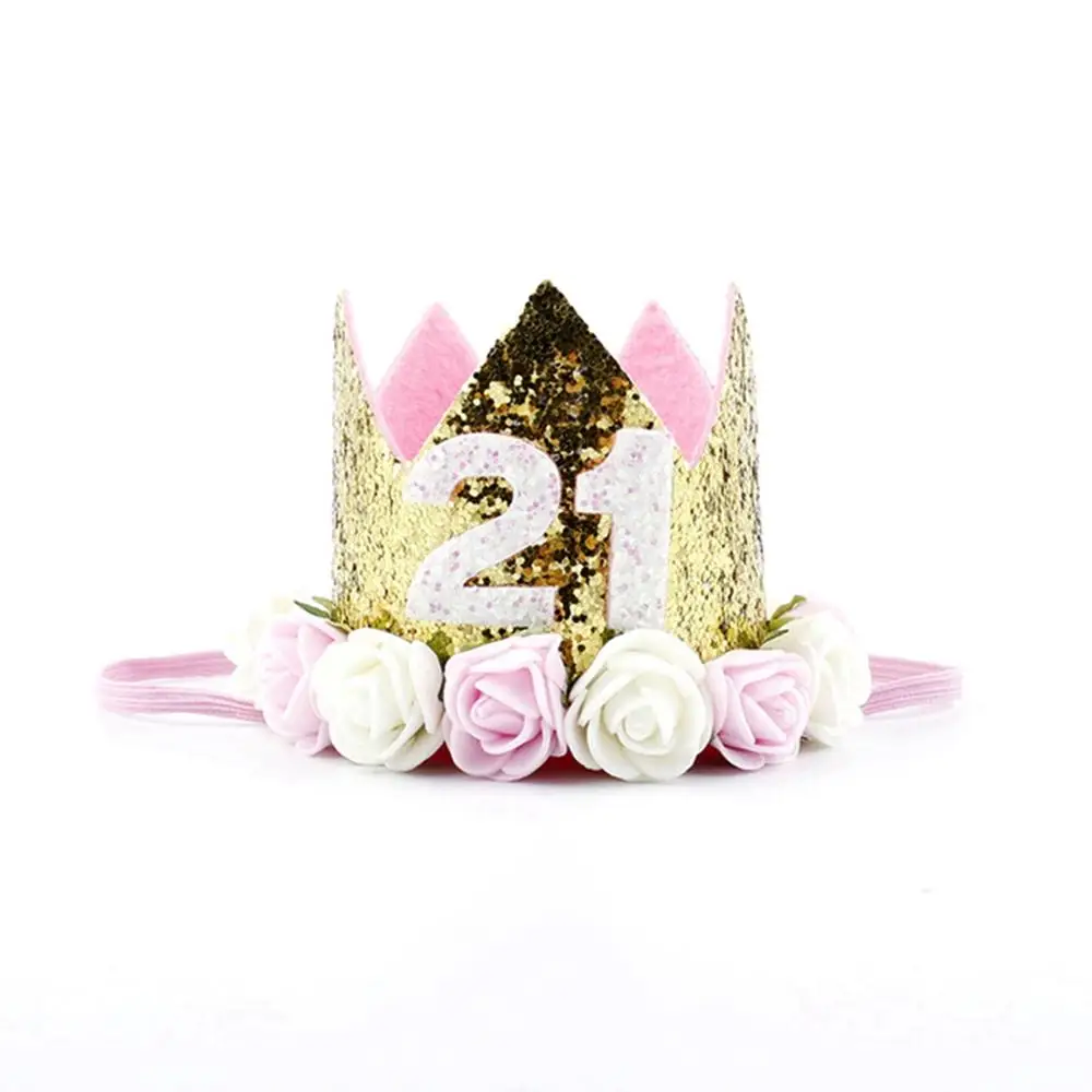 Taoup 1 шт одна первая шляпы для вечеринки по случаю Дня рождения 1-я 2-я 3-я Корона День рождения шляпы номер один вечерние украшения Детские аксессуары Новорожденный ребенок - Цвет: 21 Crown