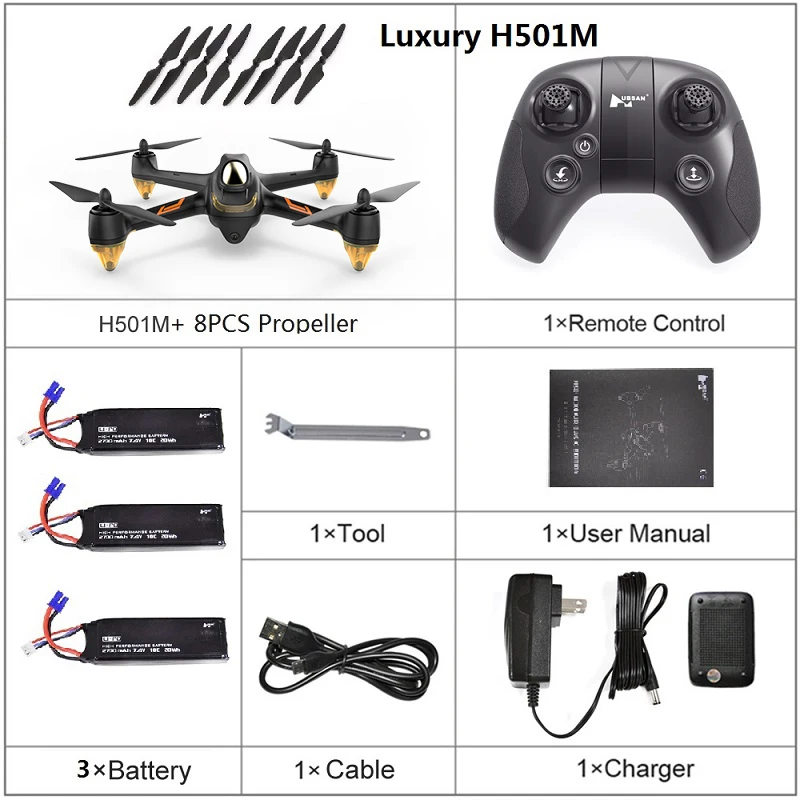 Hubsan черный H501M Радиоуправляемый вертолет X4 wifi FPV Бесщеточный gps Дрон с функциональными Waypoints следуем за мной режим RTF для 1 км