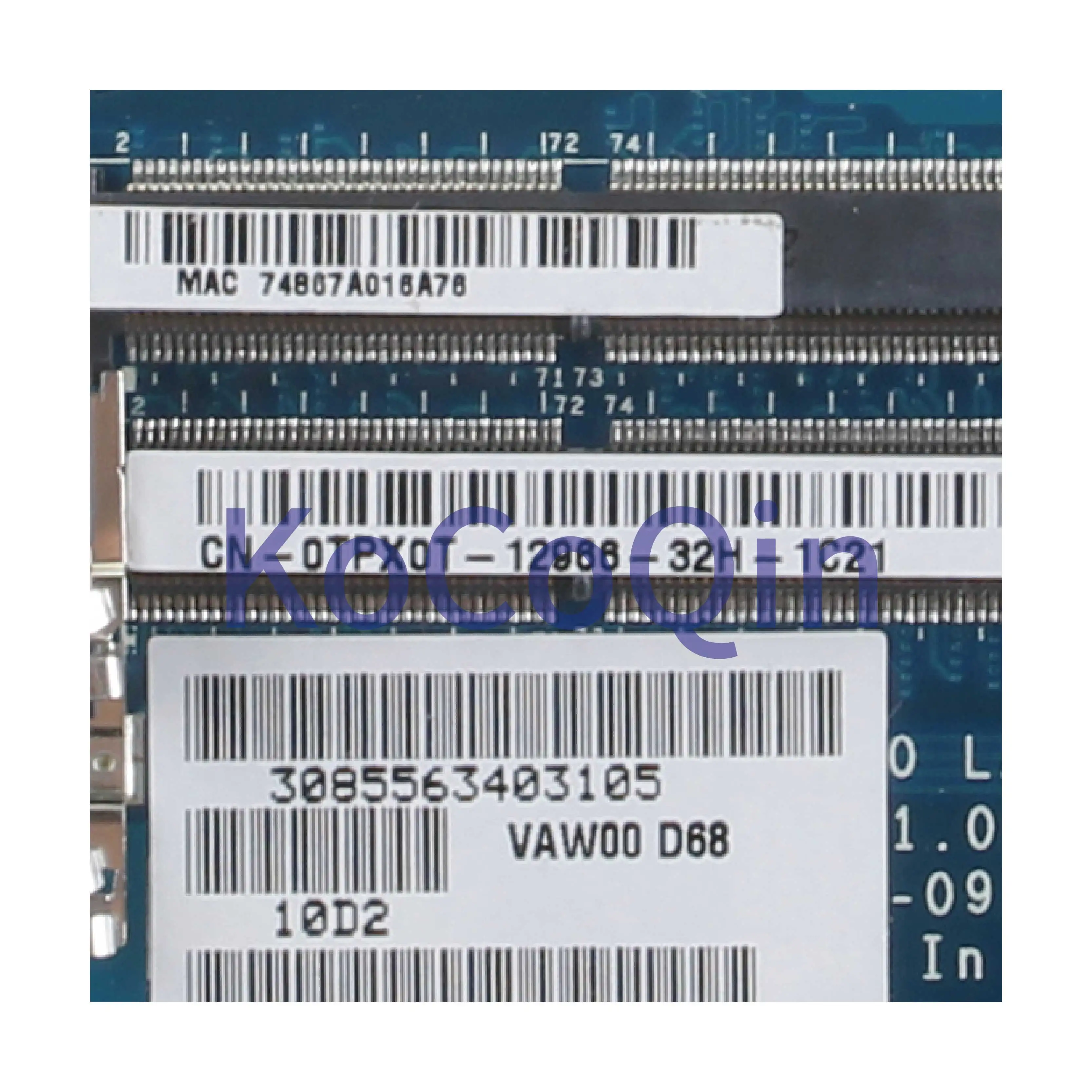  KoCoQin Laptop motherboard For DELL Inspiron 15R 3521 5521 Core I5 Mainboard CN-0TPX0T 0TPX0T VAW00
