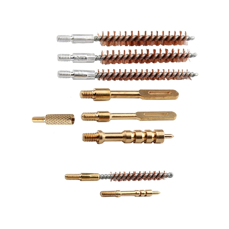Gun Pistol Cleaning Kit Set Nylon Bag Rod Brush Gun cleaning for .17cal .22cal .30cal 2708.280cal Brass brush Rifle Cleaning for Hunting RL37-0046-08