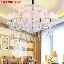 Modern LED White Crystal Chandelier Lights font b Lamp b font For Living Room Light Ceiling