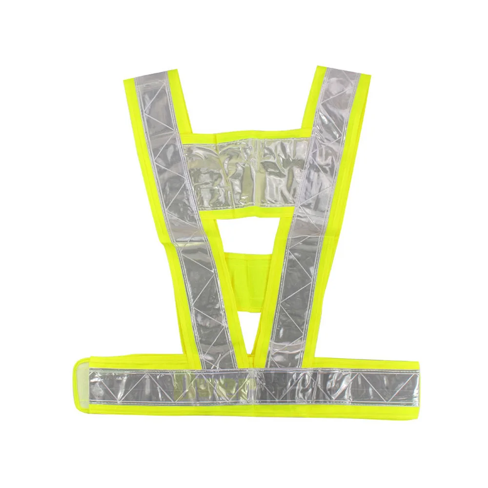 

High visibility Reflective Fluorescent Vest Outdoor Safety Clothing Running Vest Safe Light-Reflective Ventilate Vest For Men