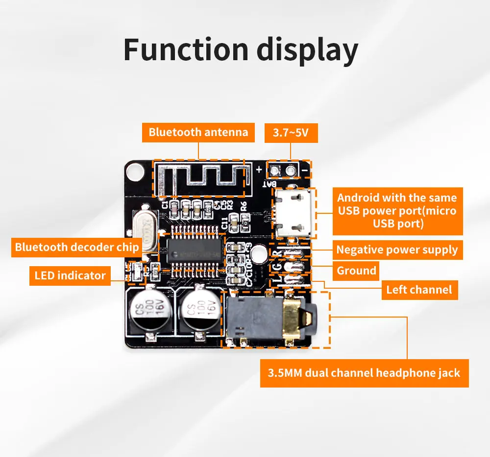 VHM-314 Bluetooth аудио приемник плата Bluetooth 5,0 mp3 декодер не допускающий потерь беспроводной стерео музыкальный модуль