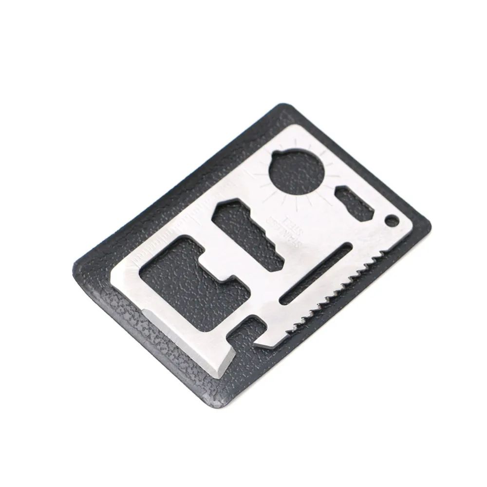 

11 in 1 Stainless Steel Credit Card Wallet Tool Survival Pocket Knife Tool Tactical Multitool Card Multi Purpose Camping Tools