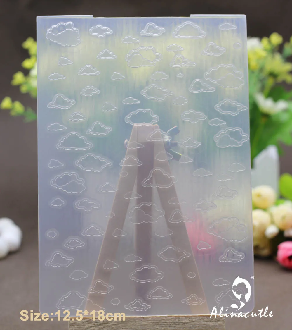 

12.5*18cm PLASTIC EMBOSSING FOLDER Alinacraft cloud DIY scrapbook album card decoration paper craft background folder