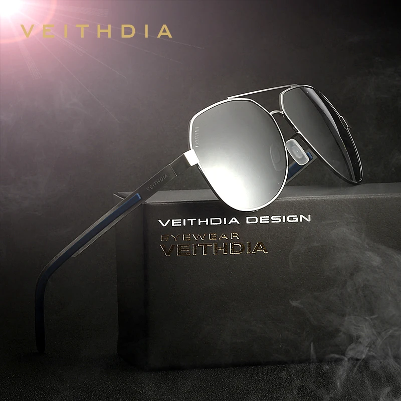 VEITHDIA Fashion Sunglasses Polarized Men Blue Color Coating Mirror Driving Sun Glasses oculos Male Eyewear Accessories 3556