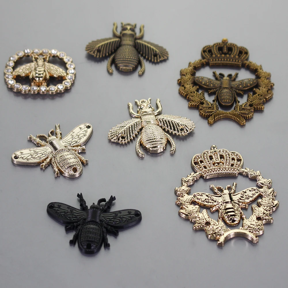 

NEW! Metal Bee Rivets Charm Hook Clasps Sewing Button Garment Decorated Sew On Holes Sewing Supplies Bags Shoes applique B136