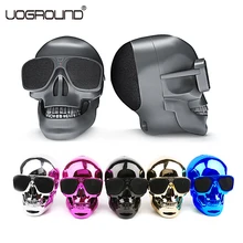 Nouveau En Plastique Métallique Crâne Forme Sans Fil Bluetooth Haut-Parleur NFC Crâne Haut-Parleur Subwoofer Polyvalent Haut-Parleur Frais avec le Paquet