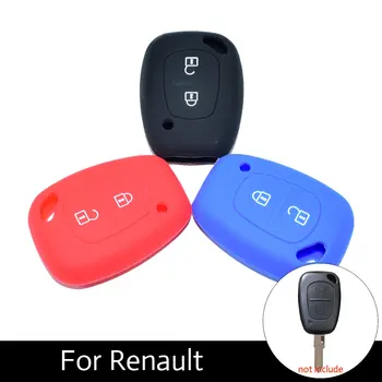 

ATOBABI 2 Buttons Car Key Cover Case For Renault Trafic Master Kangoo Smart Key Keychain Silica Gel Key Fob shell Cay Styling