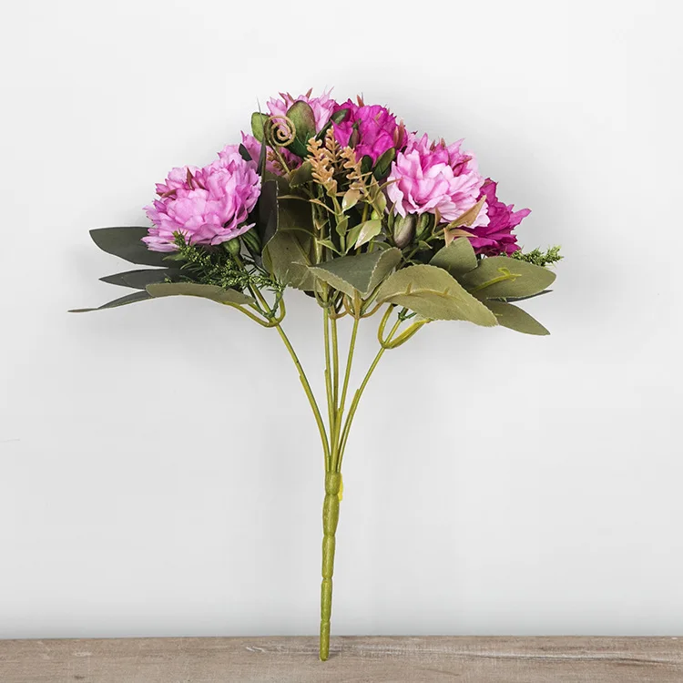 Искусственный Пион 5 голов шелковые цветы букет для дома Свадебные украшения гостиной стол декоративный искусственный цветок 1 шт