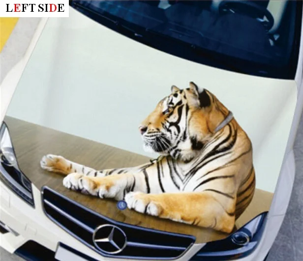 

LEFT SIDE Car Stickers Tiger Rainbow Vehicle Graphic Customize Bonnet Universal Fitment to all Vehicle Excellent